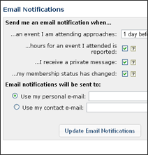 Screenshot of mail Notifications